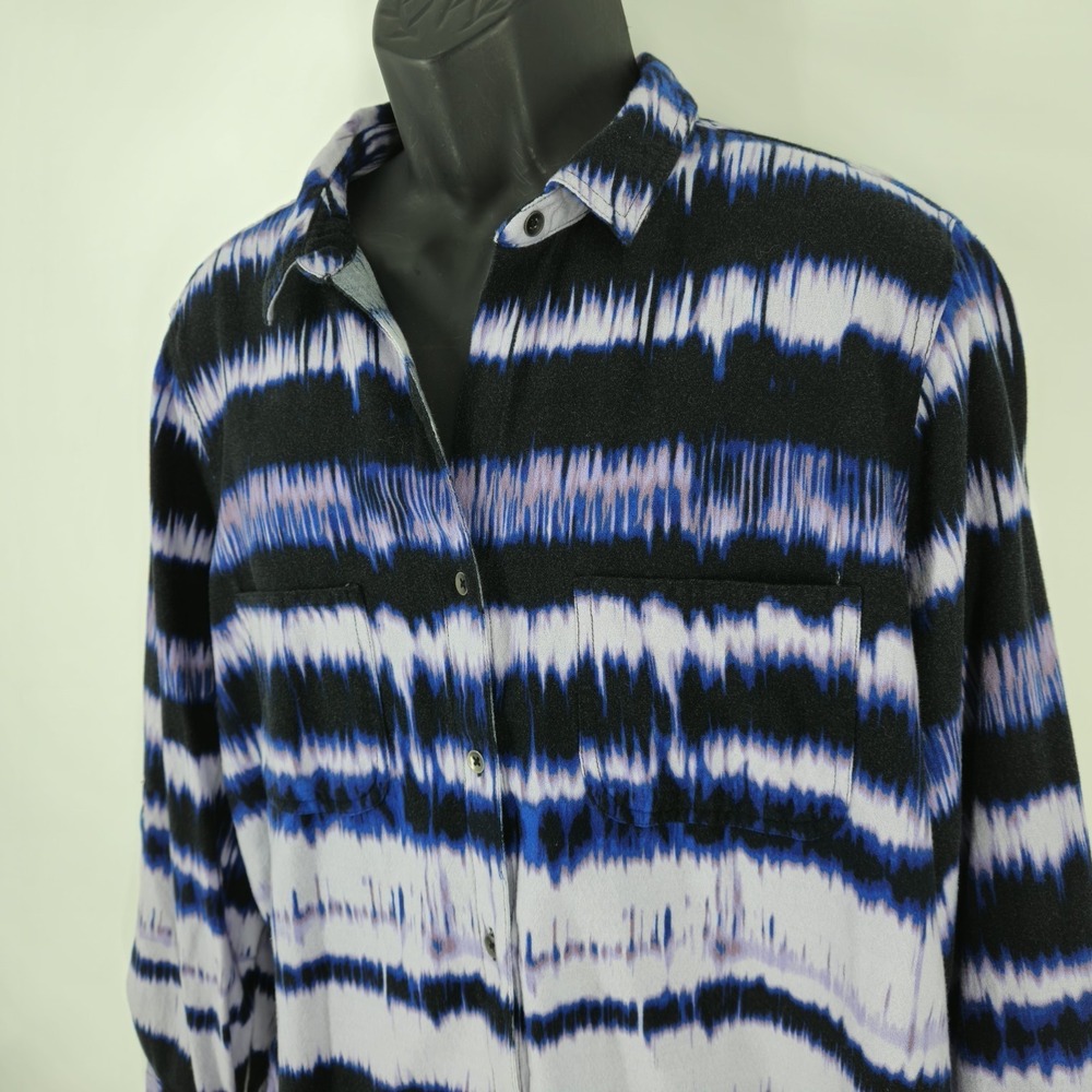 Rock & Republic‎ Tie Dye Blouse Women's Size XXL Long Sleeve Purple RN 73277